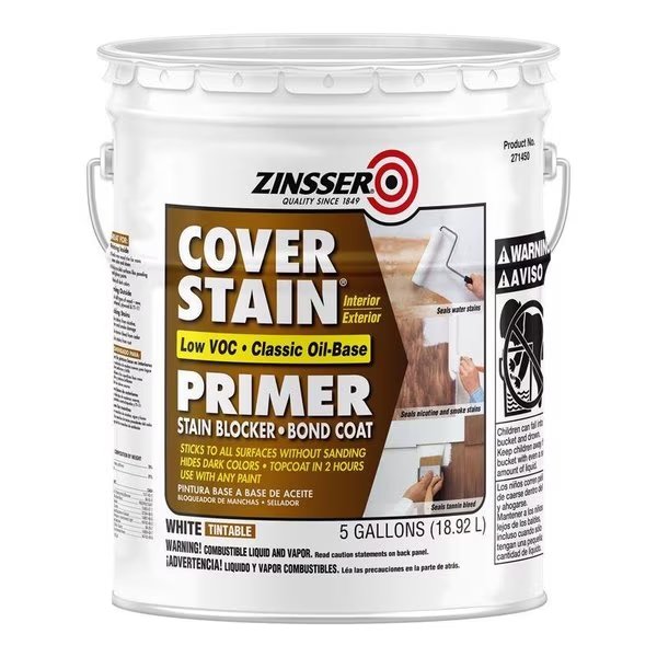 Cover Stain White Primer 5 gal, Zinsser, Mfr#: 271450